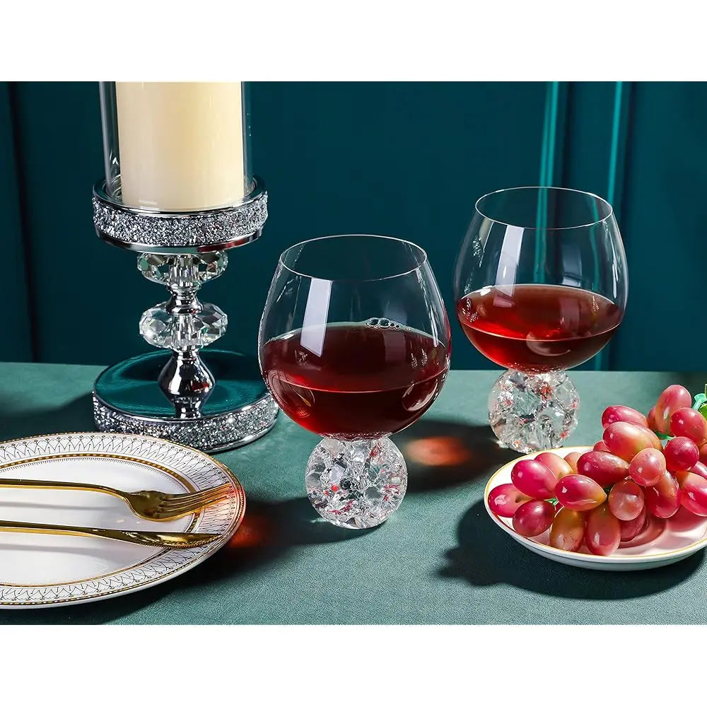 20Oz Crystal Wine Glasses Set Of 4 With Ball Base - Gift For Wine Tasting, Anniversary, Birthday - Large Unique Glasses For Red