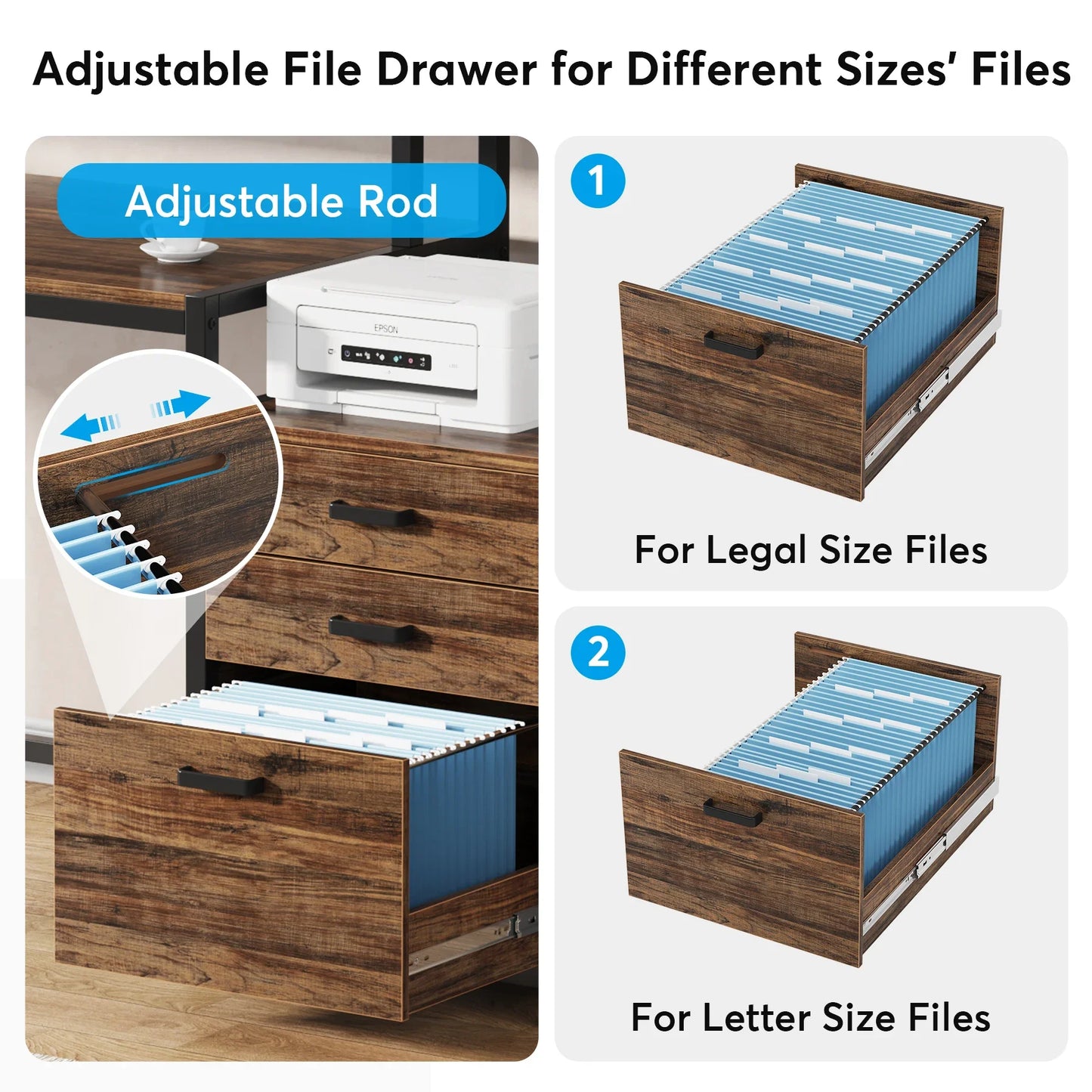 Tribesigns Ergonomic Computer Desk With File Drawer And Monitor Stand
