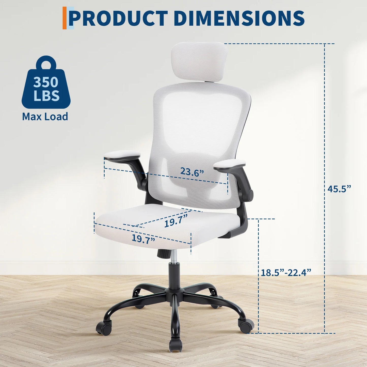 HiMISSE Ergonomic High Back Mesh Office Chair With Lumbar Support
