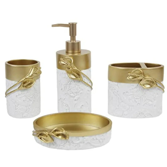 Farmhouse Resin Bathroom Set 4-Piece Toothbrush Holder