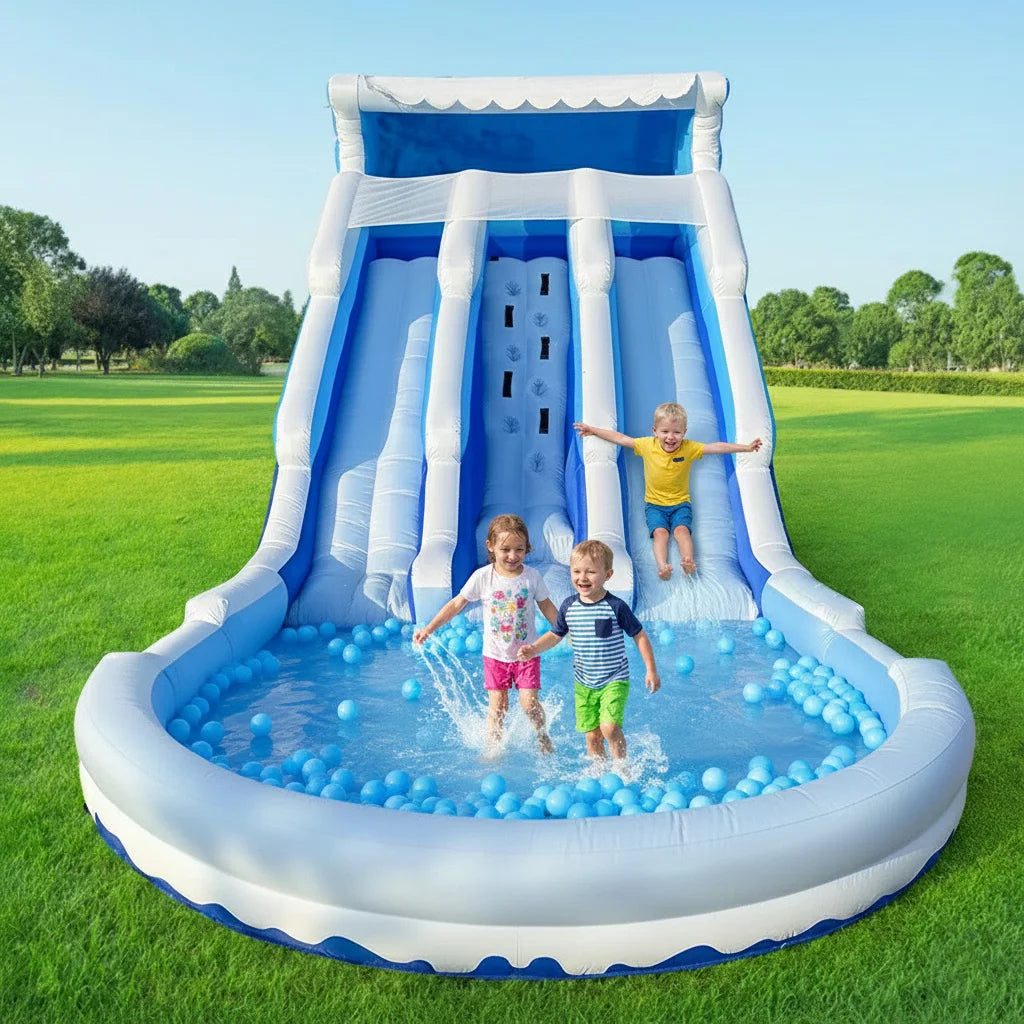 VANCEN Double Inflatable Water Slide With Blower For Backyard