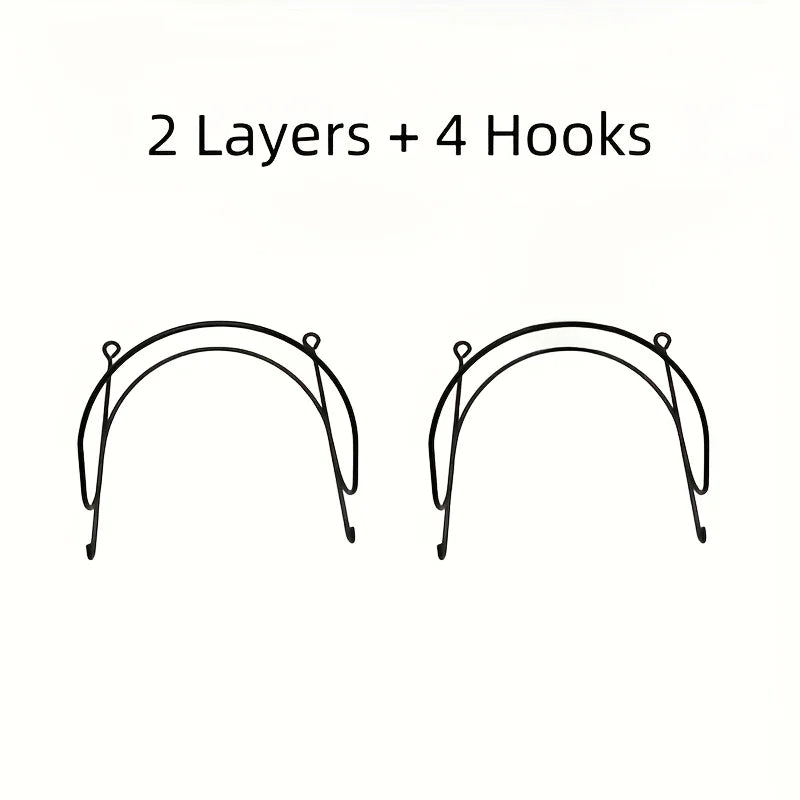 Wrought Iron Towel Rack Wall Mount With Hooks Space Saving
