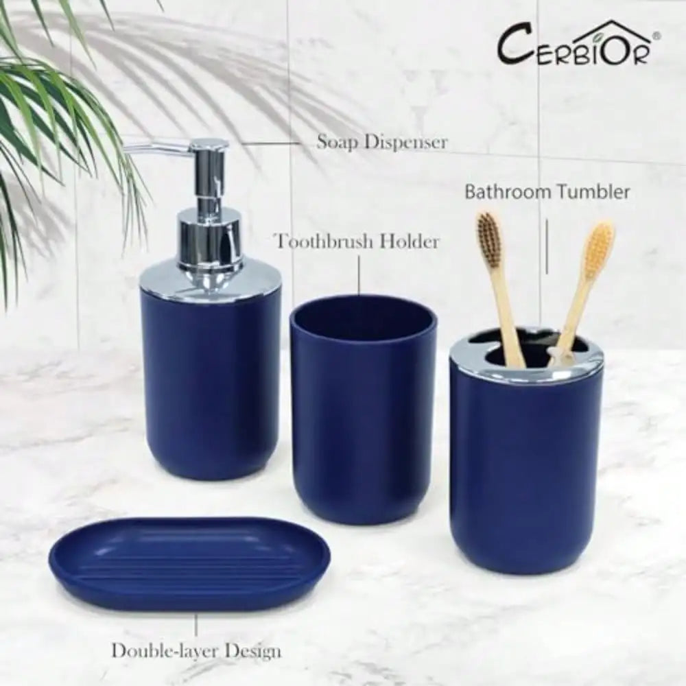 Six-Piece Bathroom Accessories Set With Soap Dispenser Toothbrush Holder Cup