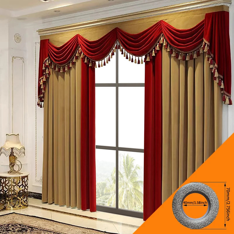 European Luxury Flannelette Curtains Thickened for Living Room and Bedroom
