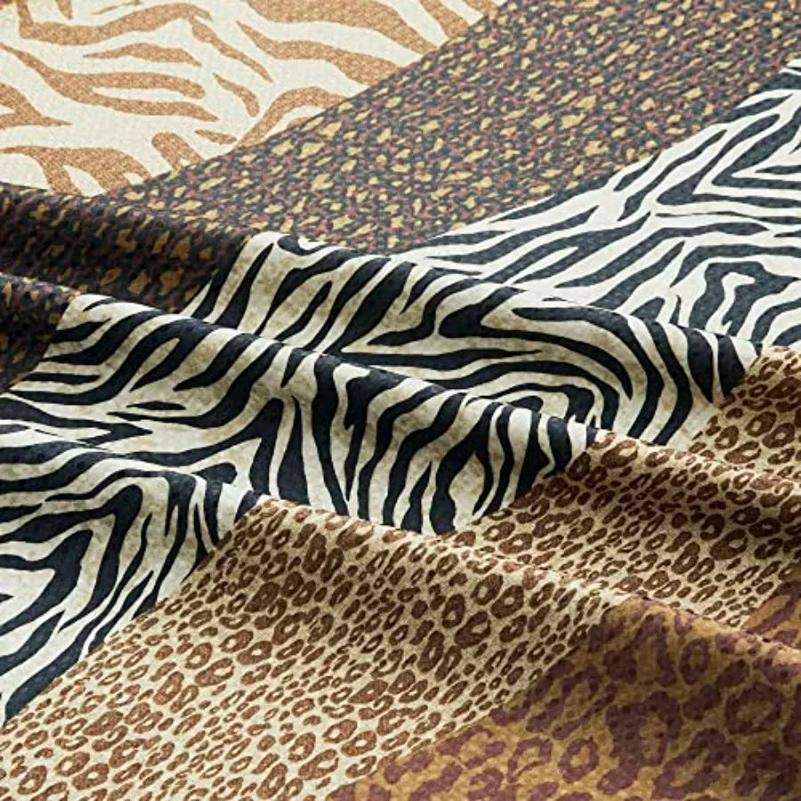 Leopard Print Bath Rug And Shower Curtain Set Non Slip
