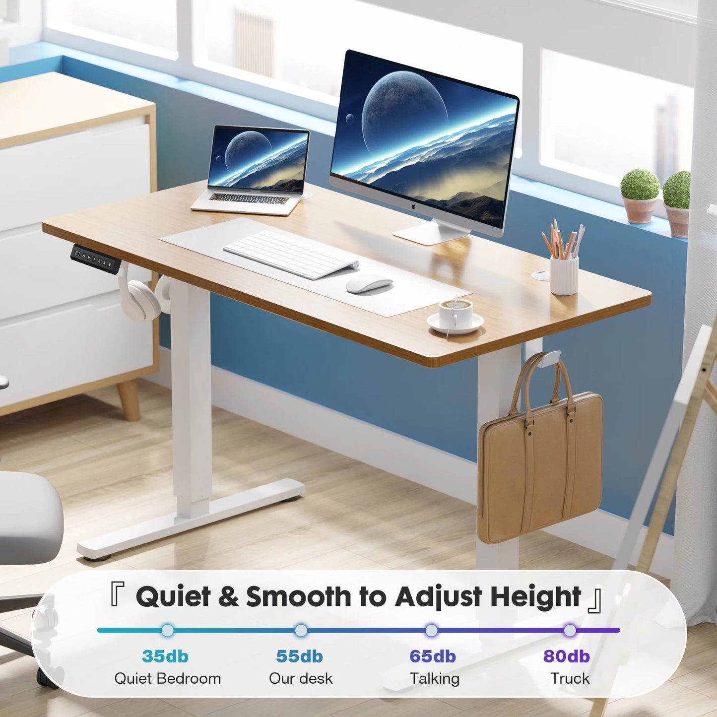 JHK Electric Standing Desk Adjustable Height Sit Stand Workstation
