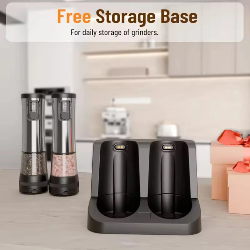 Kankeirr USB Rechargeable Electric Salt And Pepper Grinder Set