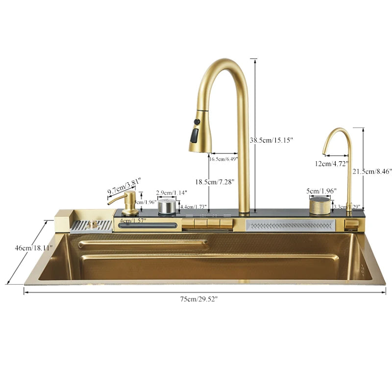 Shinesia Stainless Steel Kitchen Faucet Set With Digital Display
