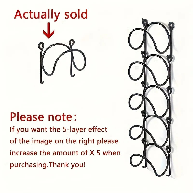 Wrought Iron Towel Rack Wall Mount With Hooks Space Saving