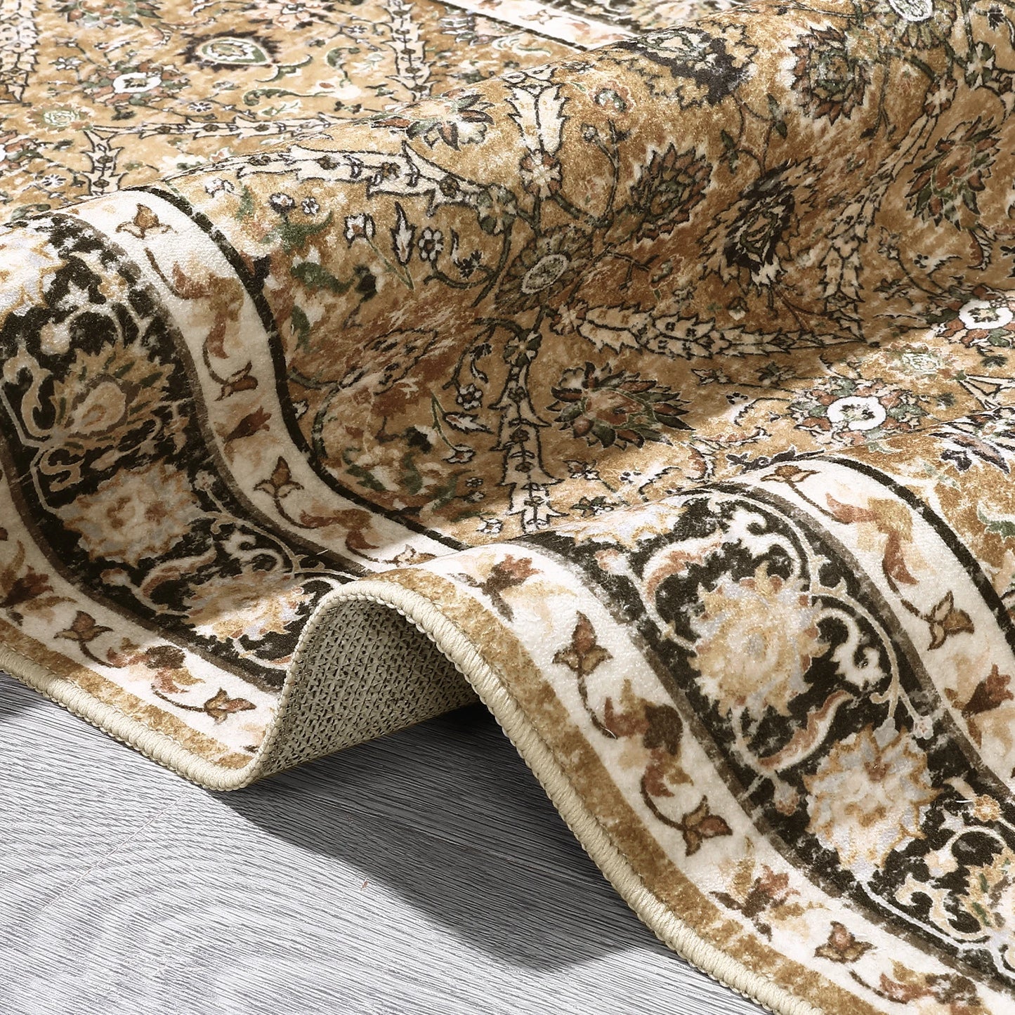 Machine Washable Non Slip Low Pile Moroccan Trellis Rug Stain Resistant