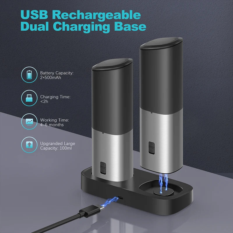 Ultrean Electric Salt And Pepper Grinder With Adjustable Fineness Lids