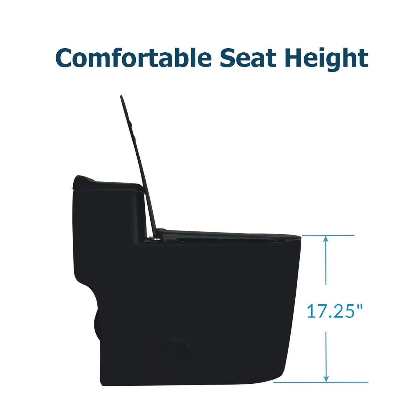 WZ5080B-G Compact One Piece Toilet With Golden Square Dual Flush 1.28 GPF 17.25" Comfortable Elongated Tall Bowl, Customized