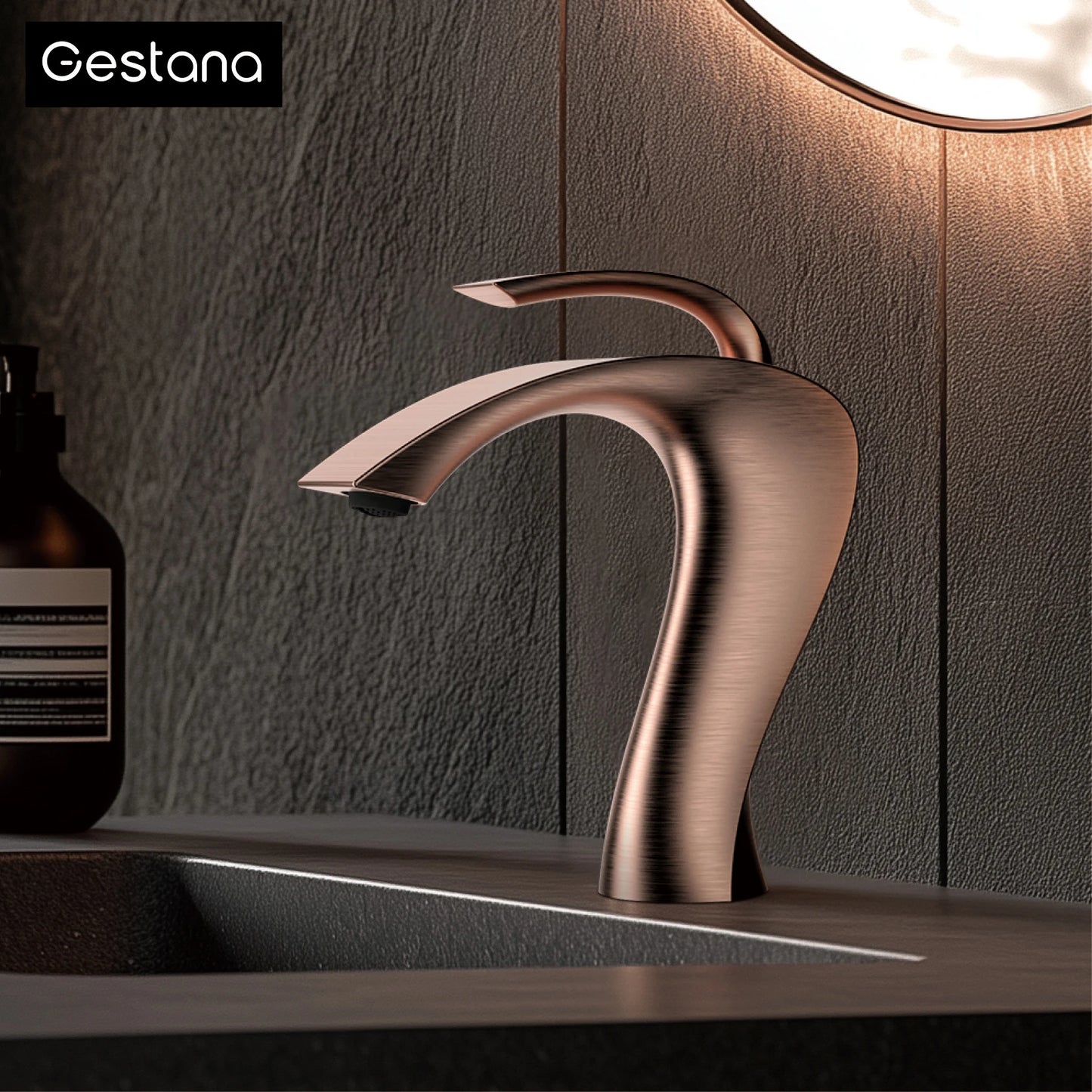Gestana Brass Bathroom Faucet Deck Mounted Basin Tap Ceramic Valve