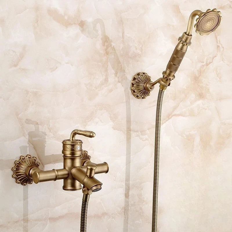 ZGRK Wall Mounted Bathtub Shower Dual Control Faucet Set