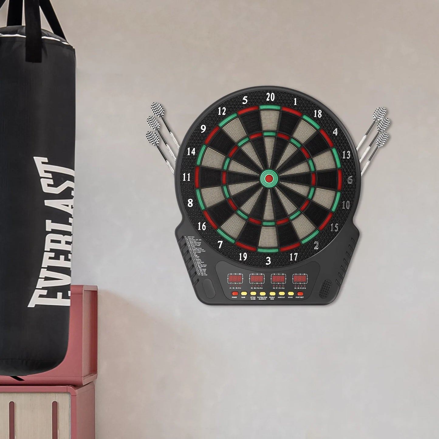 Electronic Soft Tip Dartboard Set With 27 Games And LED