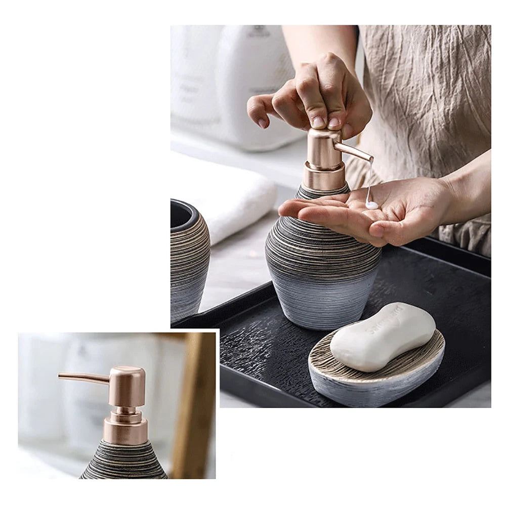 5-Piece Ceramic Bathroom Accessory Set For Home And Hotel Dorm