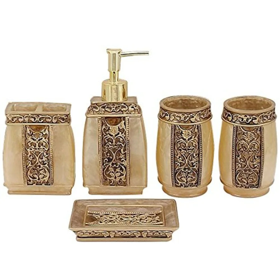 Stainless Steel Bathroom Accessories Set Soap Dispenser And Holder Tumbler