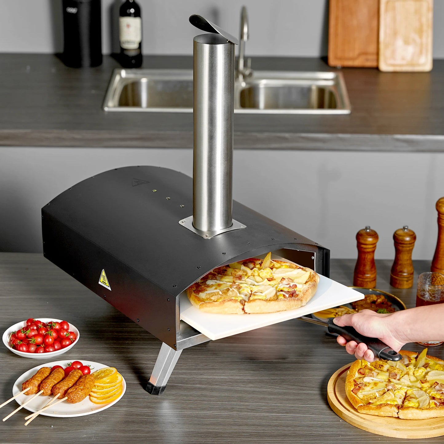 Outdoor Charcoal Oven Portable Stainless Steel Grill And Pizza Oven