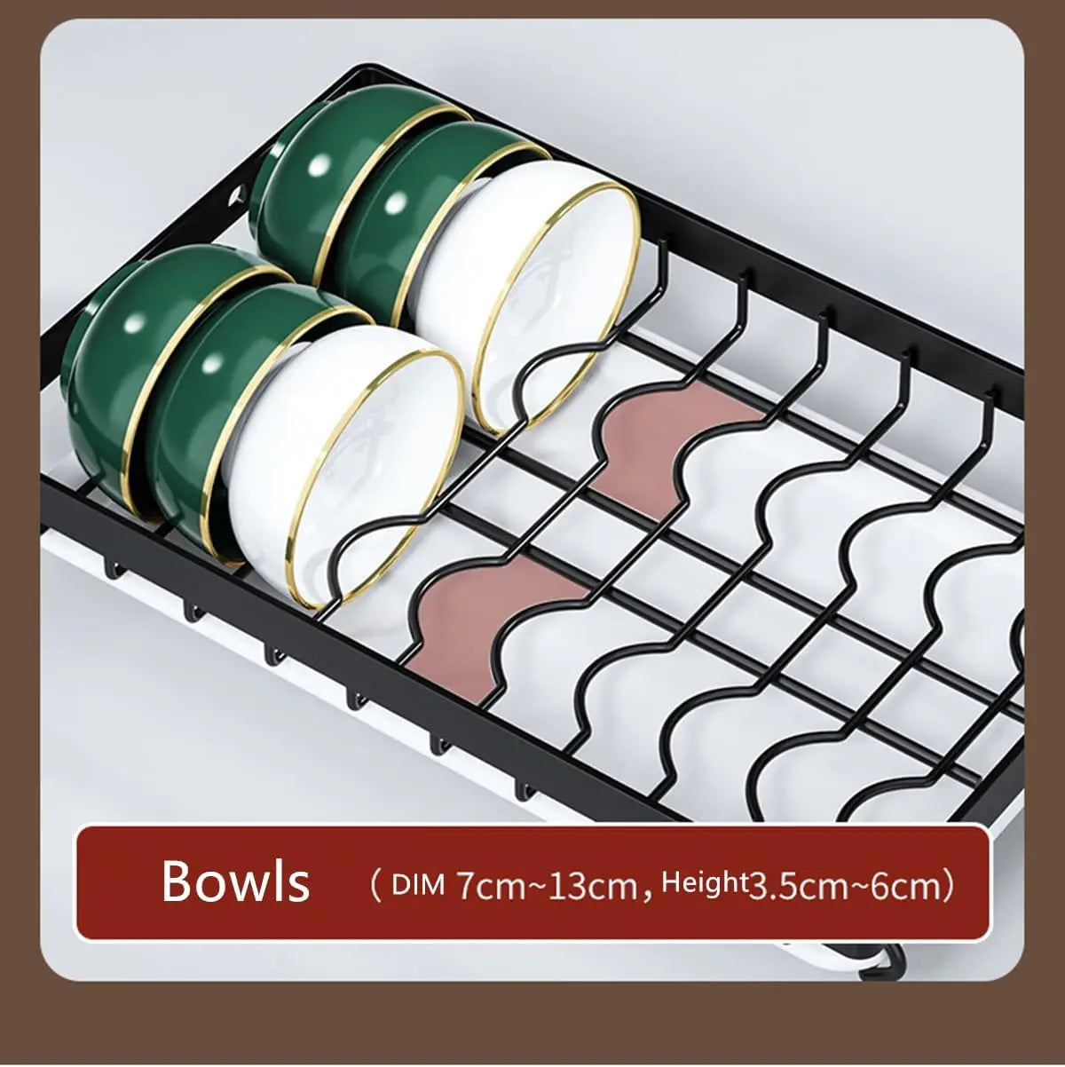Three-Tier Dish Rack Space-Saving Kitchen Countertop Utensil Holder Tableware