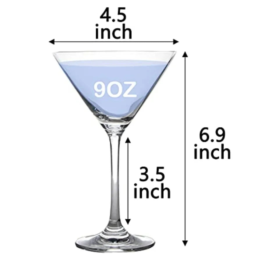 Crystal Martini Cocktail Glasses 9 Ounce Set of 4 With Premium Gift Box Premium Strong Lead-Free Clear for Bar Martini