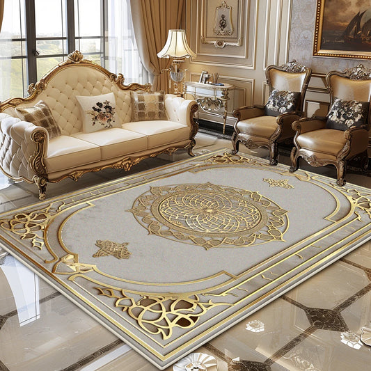 European Luxury Living Room Carpet Soft Fluffy Floor Mat Customizable