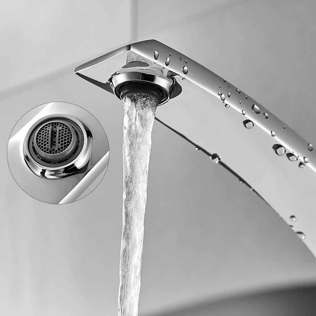 MYQualife Single-Handle Deck Mounted Basin Faucet Hot Cold Water