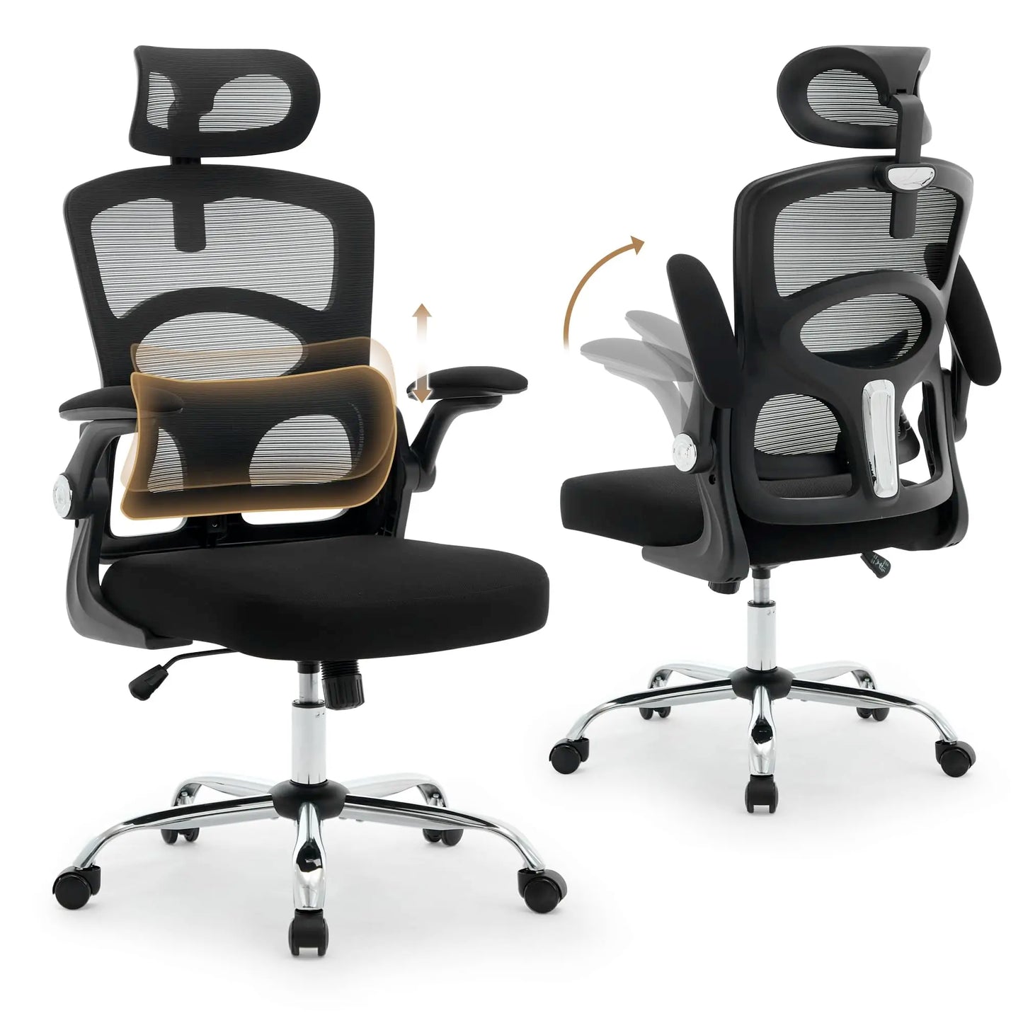HiMIS Ergonomic High-Back Mesh Office Chair With Headrest Lumbar Support