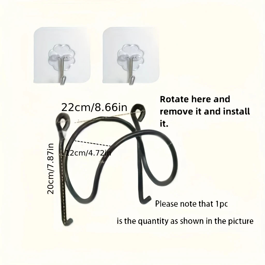 Wrought Iron Towel Rack Wall Mount With Hooks Space Saving