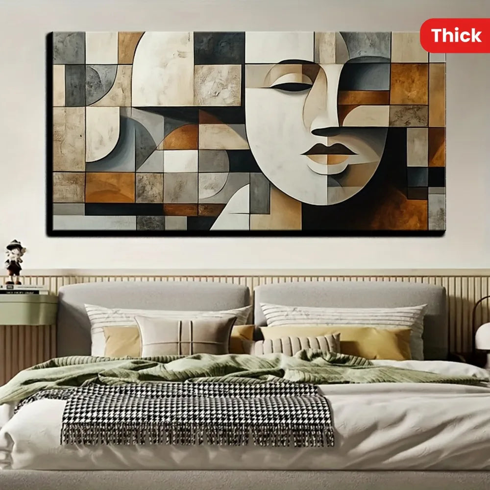 Hand Painted Oil Paintings With Abstract Geometric Shapes Wall Art