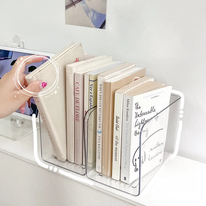 Portable Acrylic Book Stand Ushaped Desk Organizer For Home Office