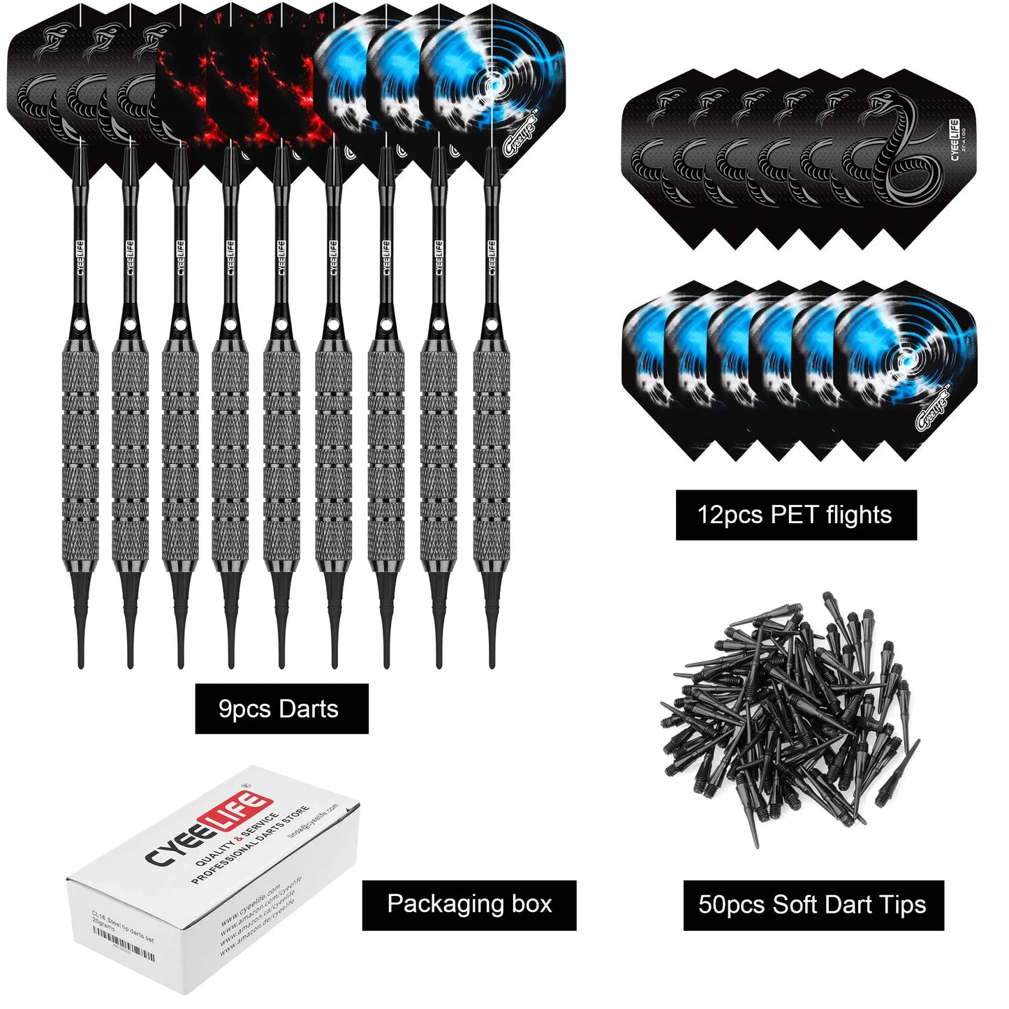 Cyeelife Soft Darts Safety Practice Integrated Set for Home Entertainment
