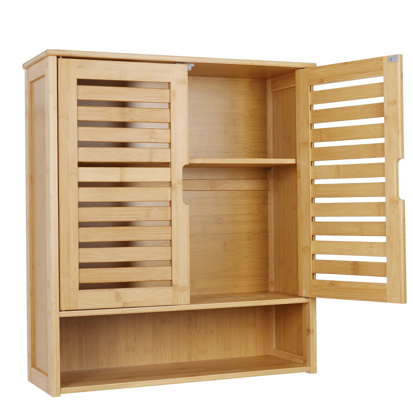 Wisfor Wall Mounted Bamboo Bathroom Medicine Cabinet Storage