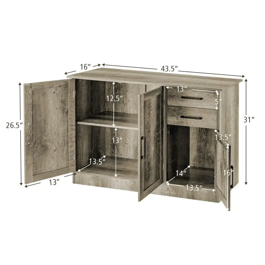 XMSJ Kitchen Sideboard Cabinet With Storage And Adjustable Shelf