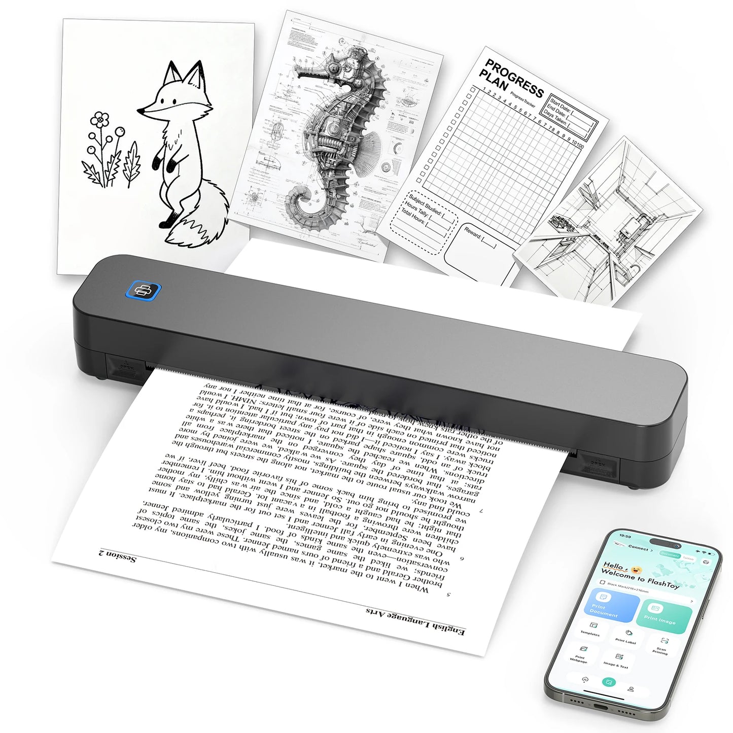 Knaon Mini Portable Thermal Printer Inkless Photo PDF