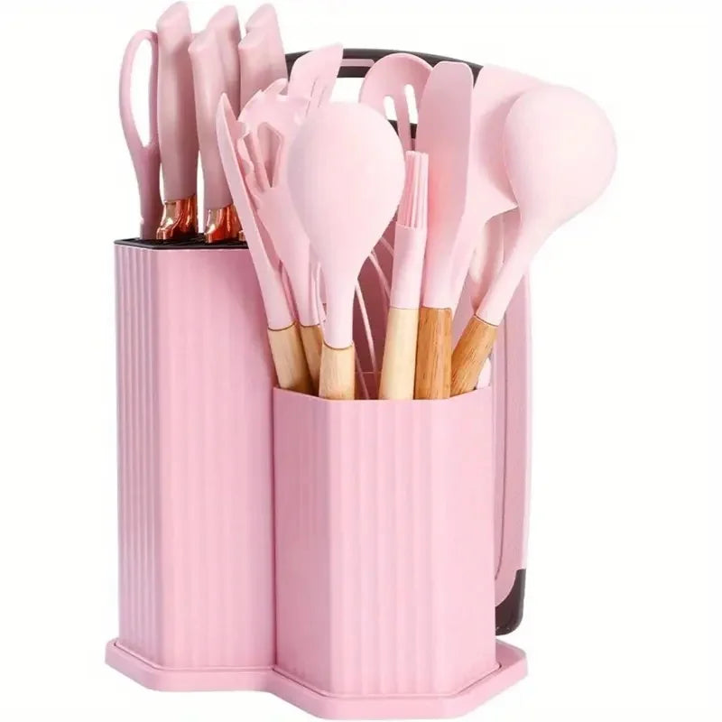 Stainless Steel Knife Set With Scissors And Cutting Board