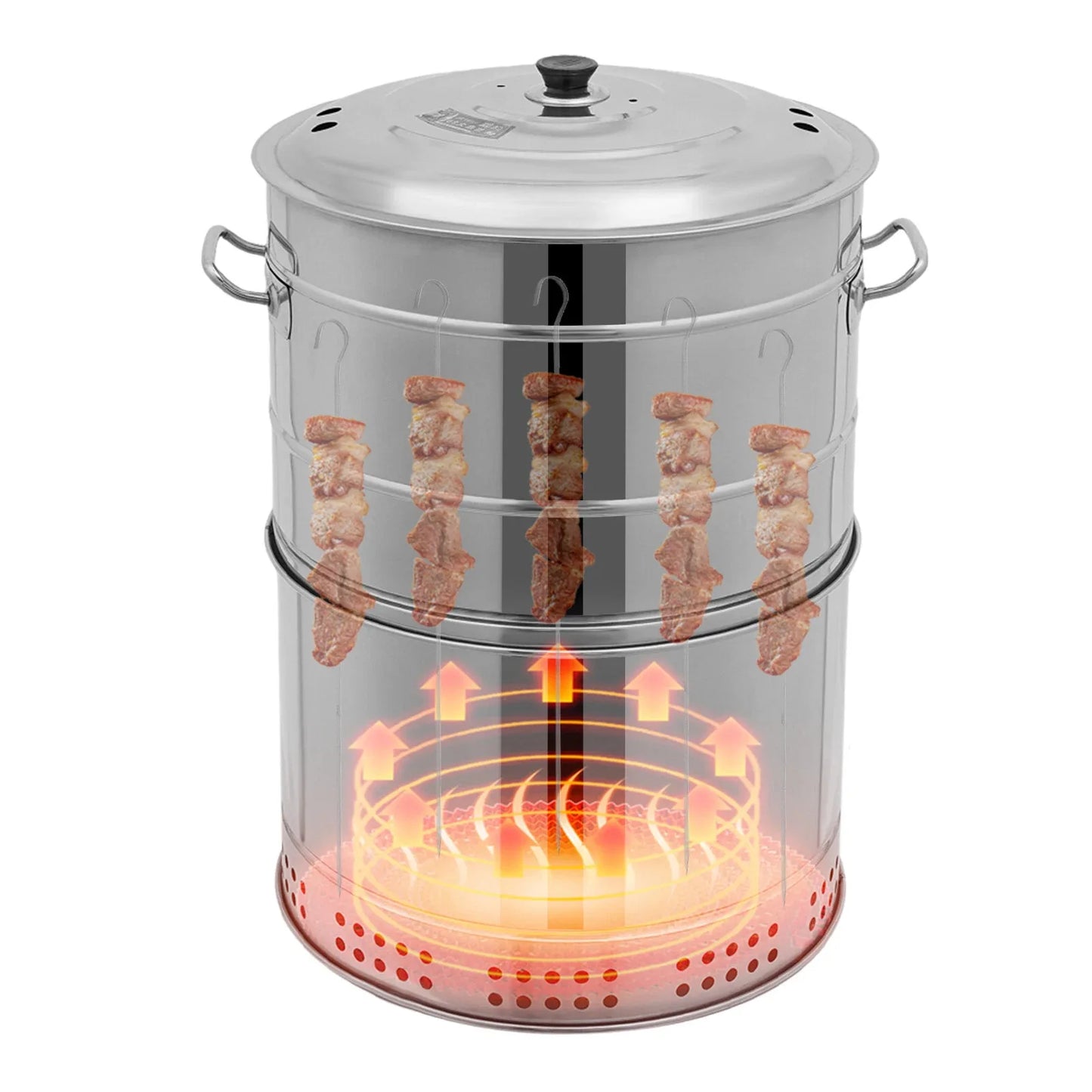 Stainless Steel Charcoal Barbecue Grill With 50 Skewers For Camping