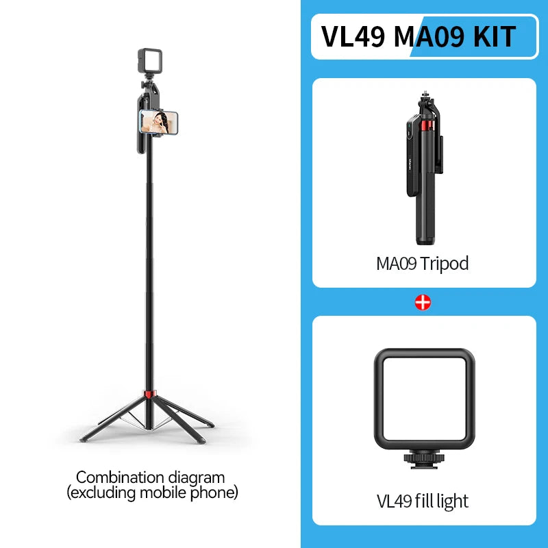 Ulanzi MA09 Selfie Stick Tripod with Remote for iPhone Android