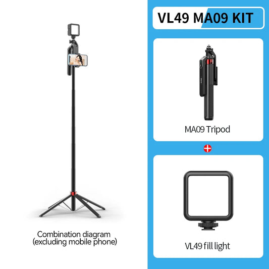 Ulanzi MA09 Selfie Stick Tripod with Remote for iPhone Android