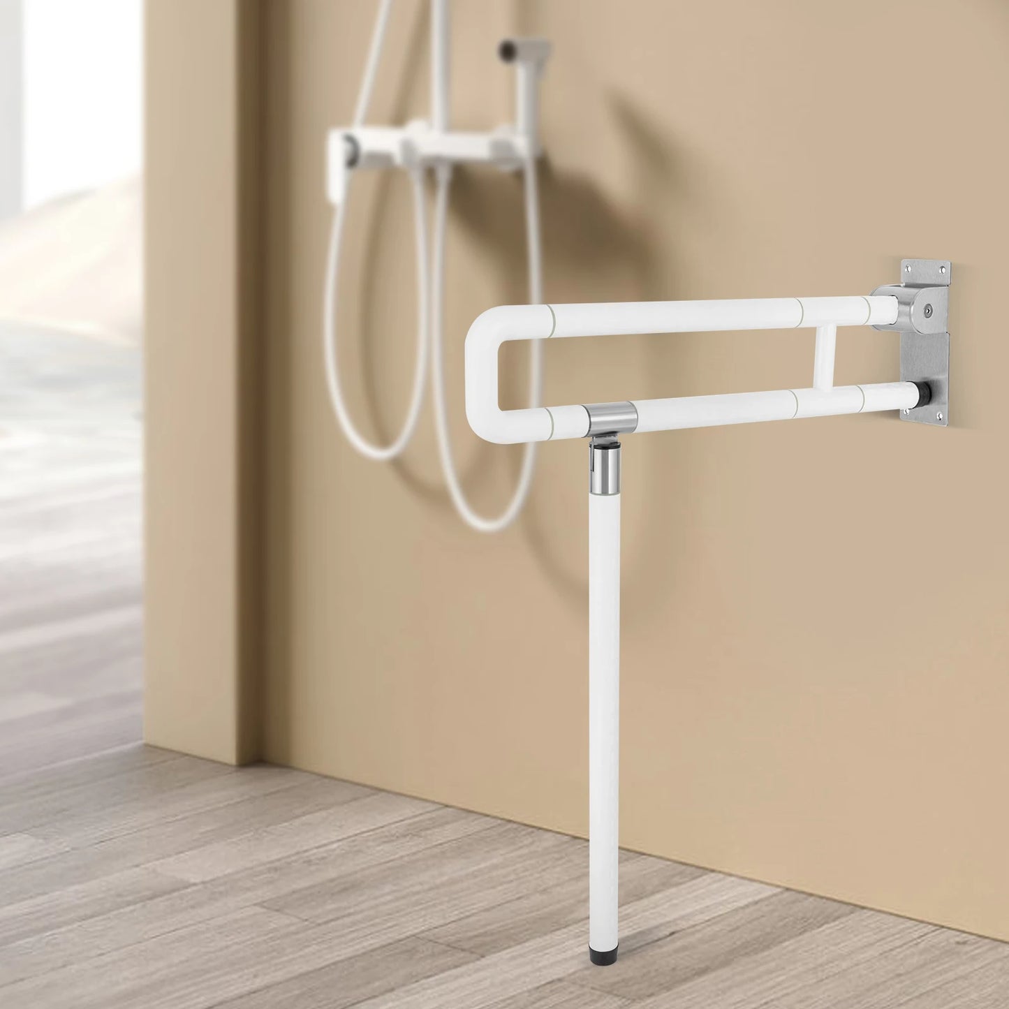 Flip Up Grab Bars for Bathroom Toilet Rails Handicap Grab Bars, Shower Safety Hand Rails for Elderly Bathtub Grab Bar