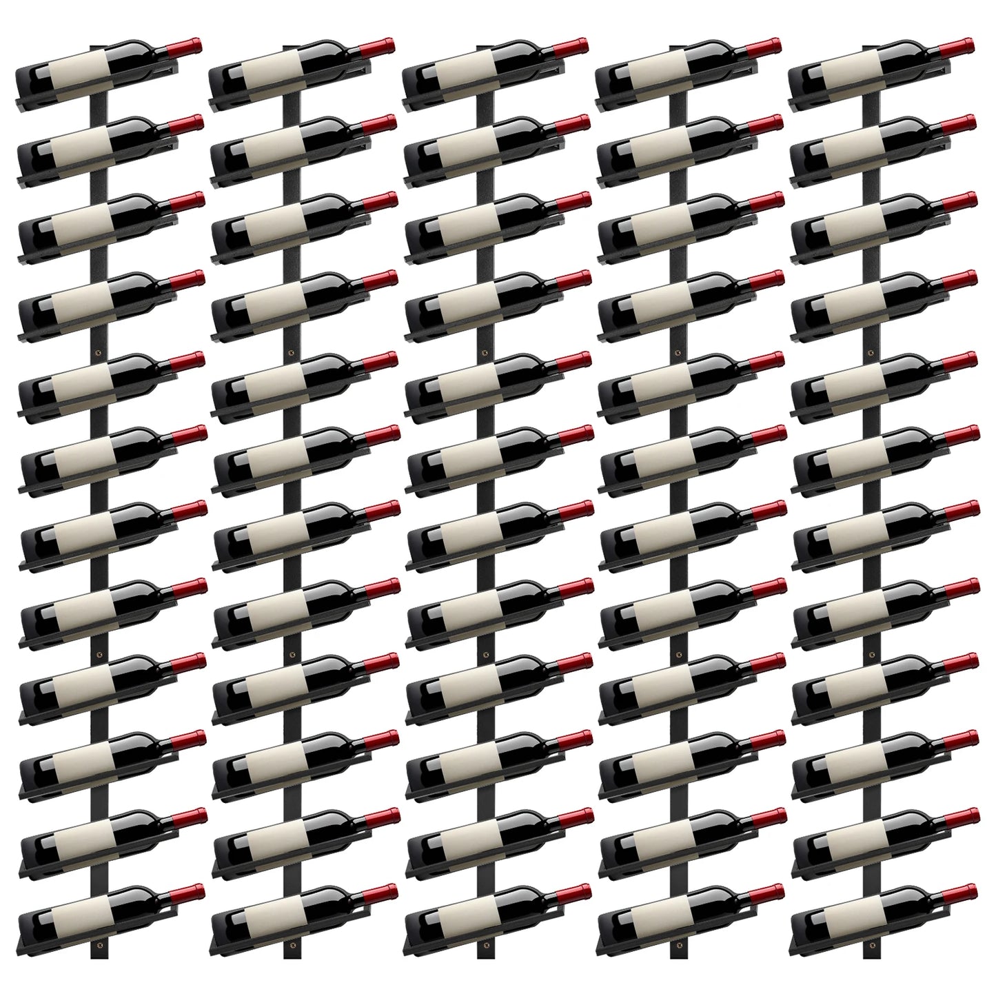 5 Pack Wall Mount Wine Rack Holds 60 Bottles For Bar Kitchen