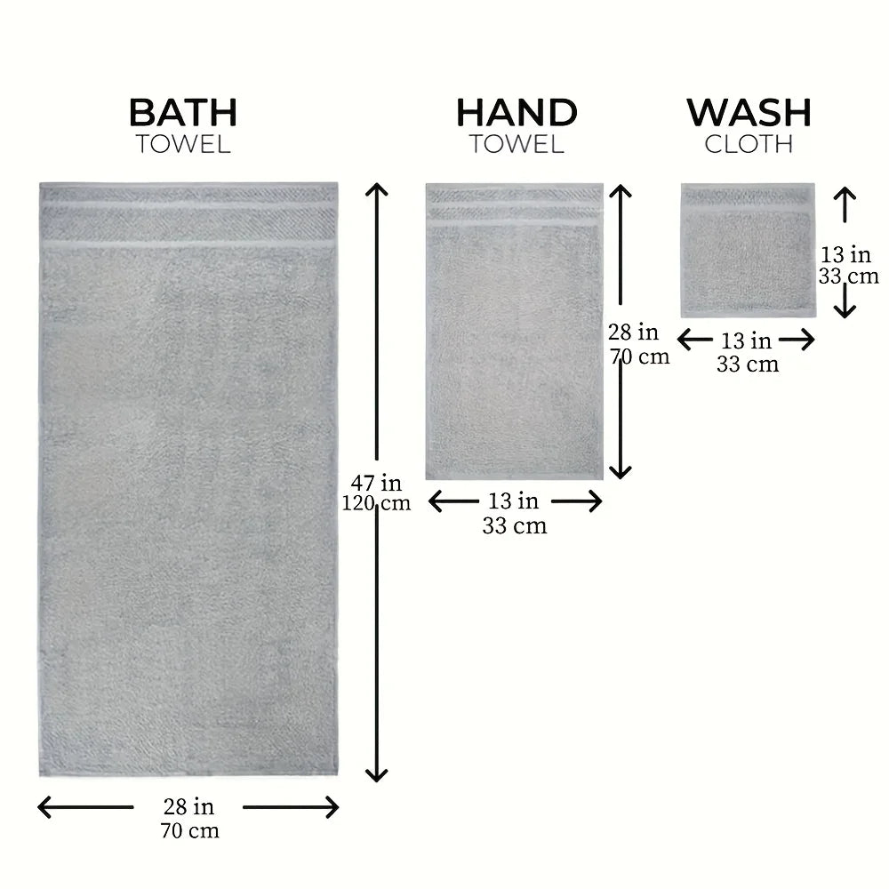 Cotton Bath Towel Set 10 Pieces Quick Dry Absorbent Towels