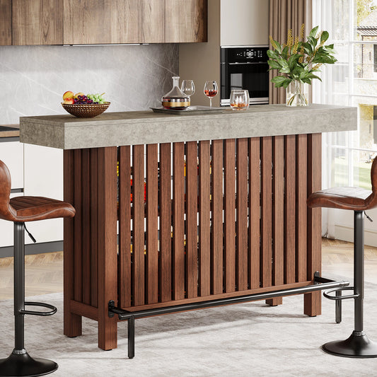 Tribesigns Bar Unit 2-Tier Pub Table Cabinet