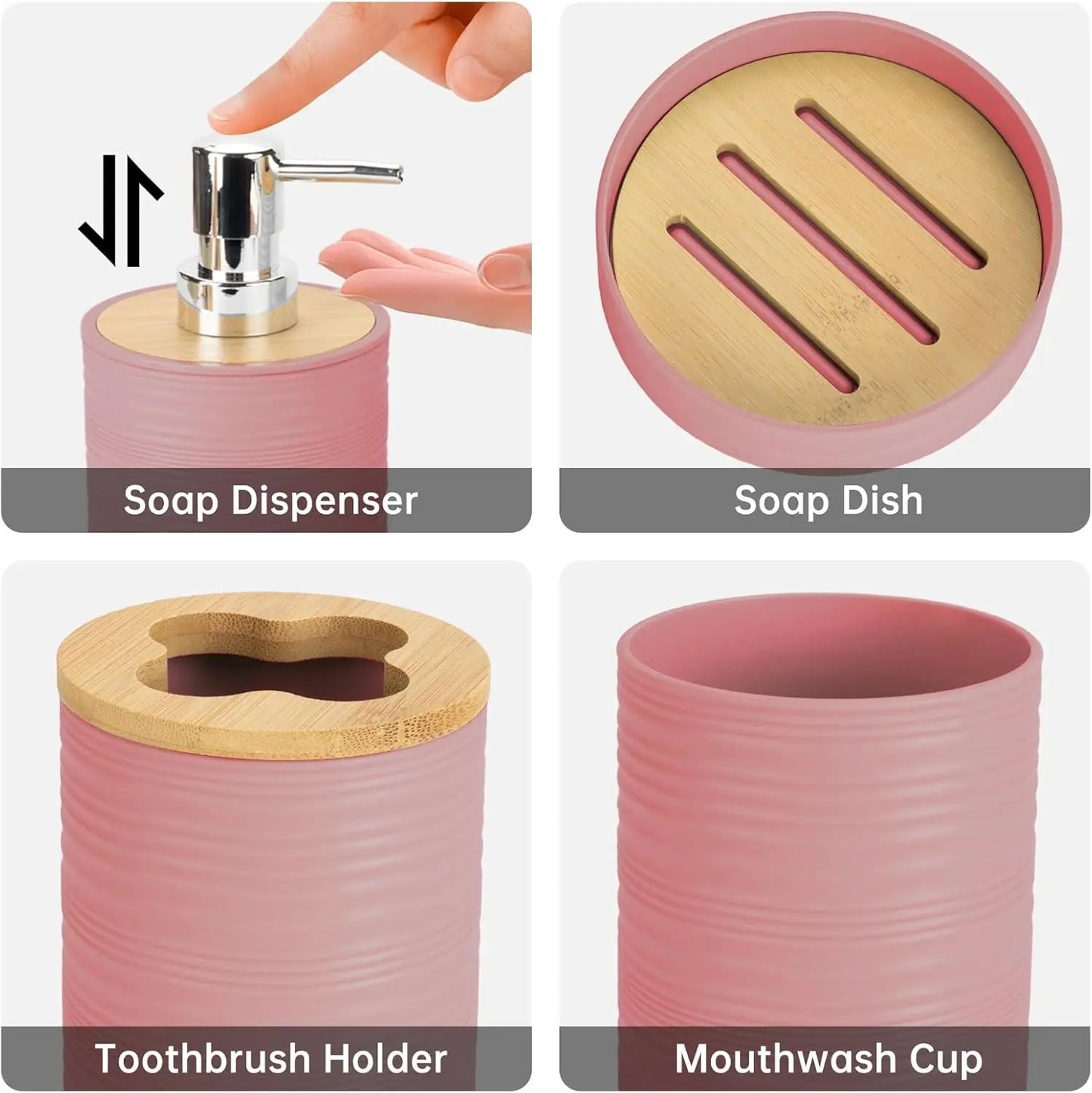 Bathroom Accessories Set Soap Dispenser Toothbrush Holder Soap Dish Cup