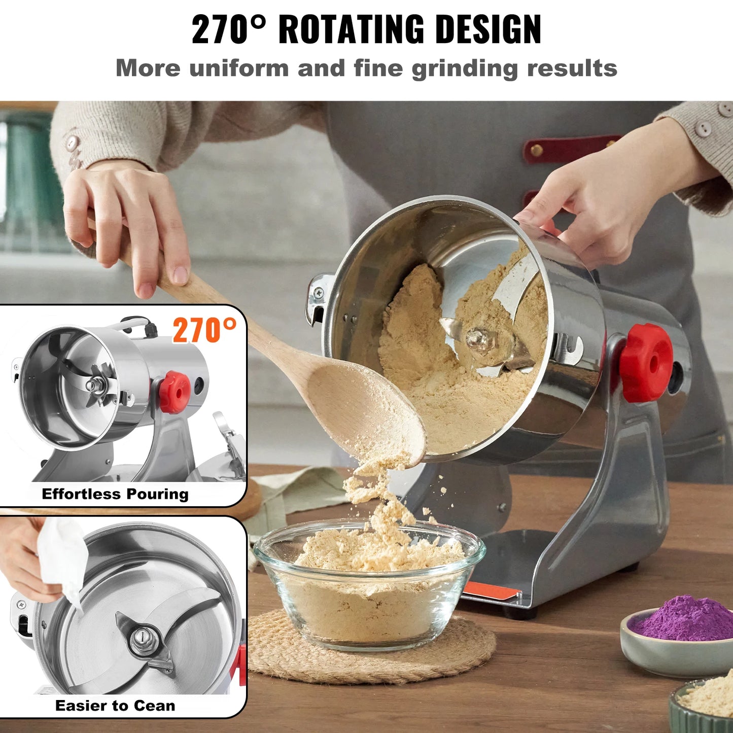 VEVOR Electric Grain Mill Grinder For Herbs Spices Cereals Coffee