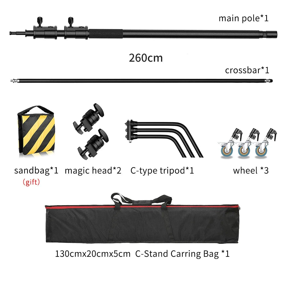 SH Stainless Steel Century Foldable Light Stand C-Stand for Softbox Photography