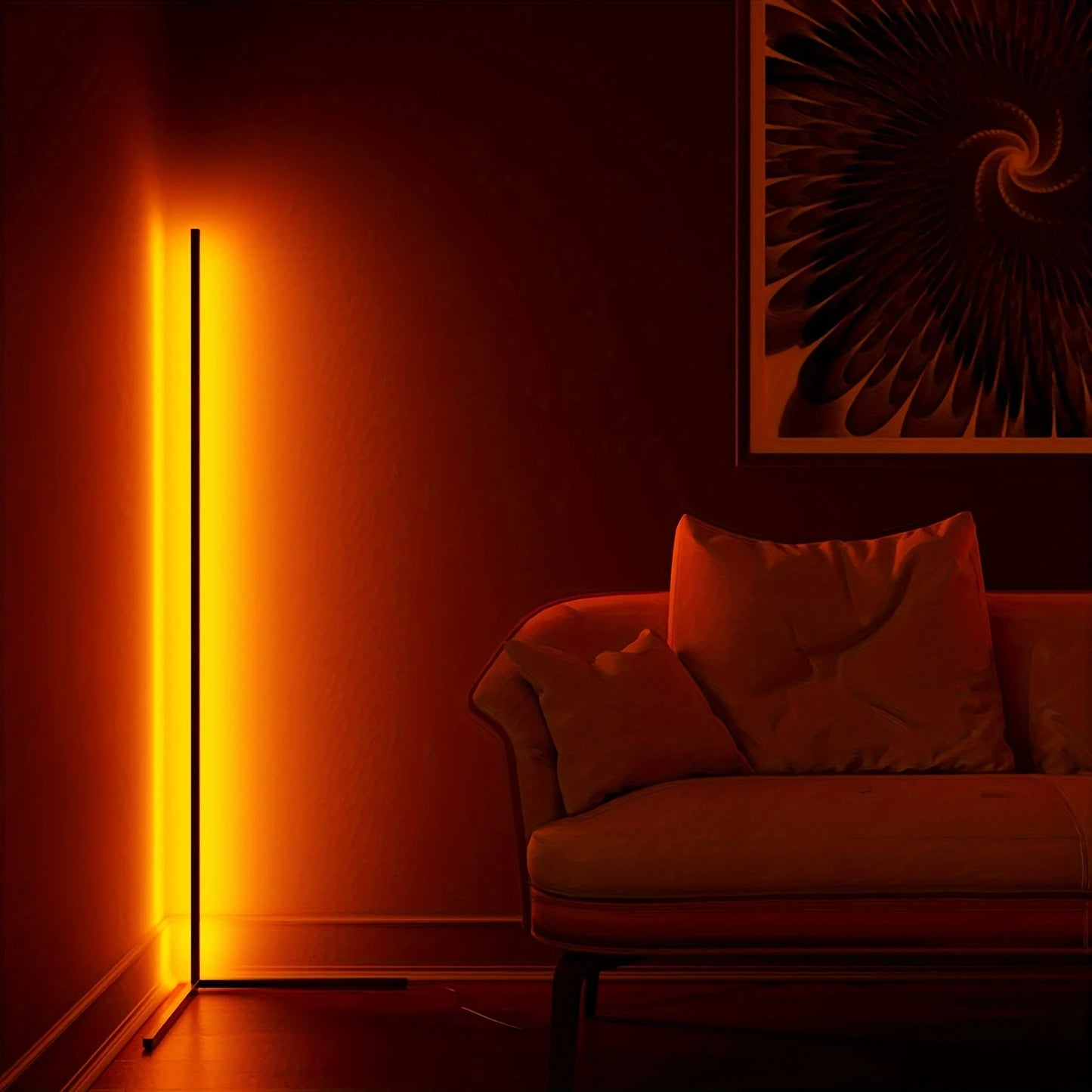 RGB Corner Floor Lamp With LED Lighting For Living Room