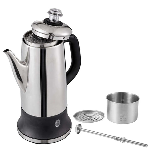 SucceBuy Electric Percolator Coffee Pot 304 Stainless Steel