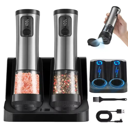 Kankeirr USB Rechargeable Electric Salt And Pepper Grinder Set