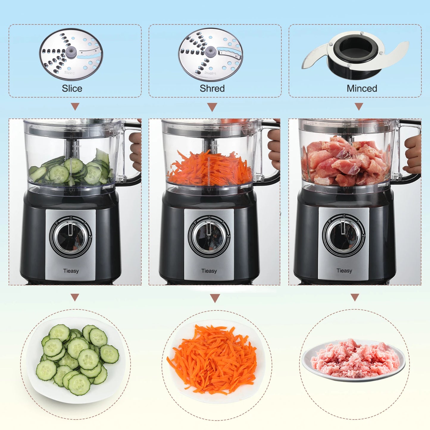 TopStrong 5-In-1 Electric Food Processor 600W BPA-Free