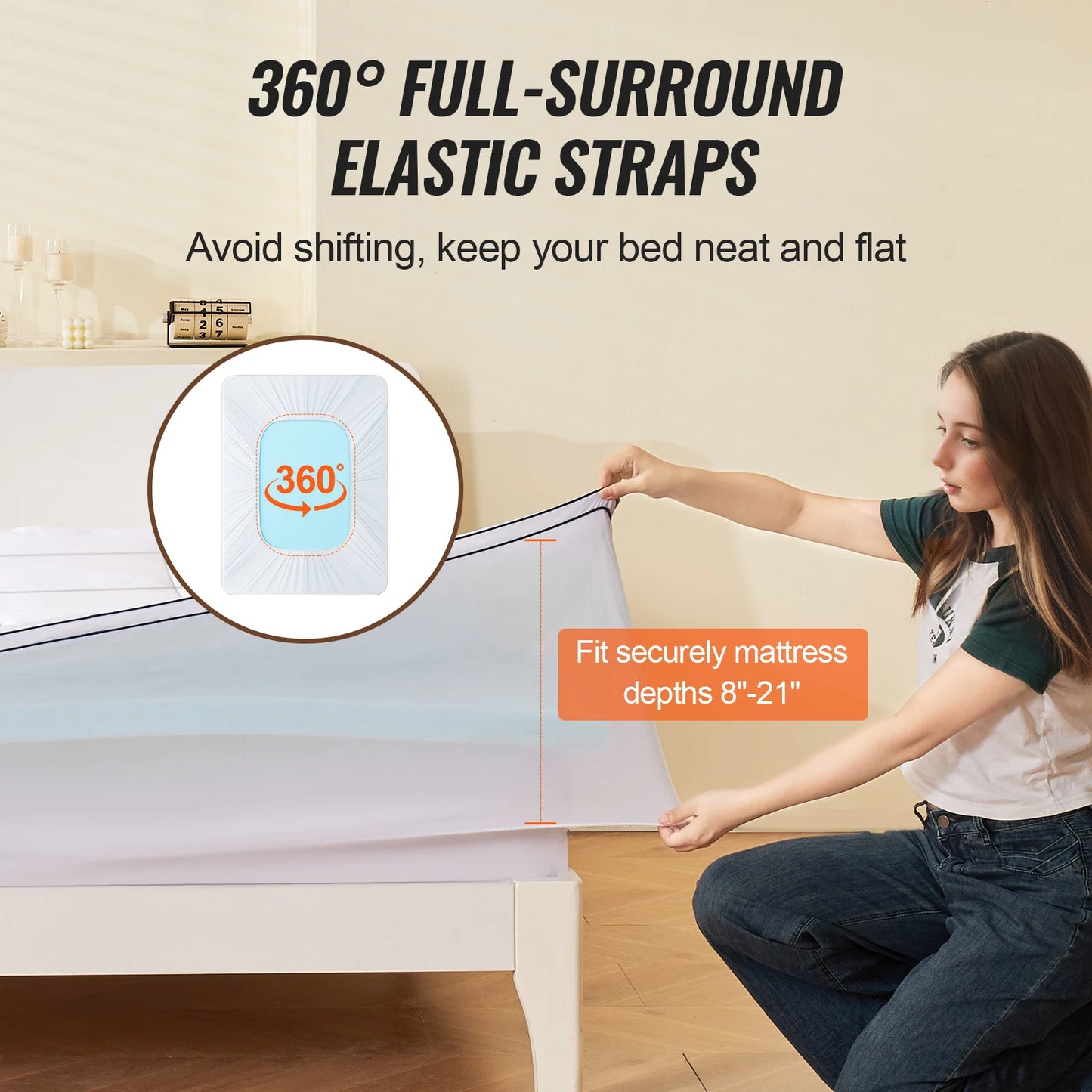 Memory Foam And Fiber Fill Mattress Topper For Pressure Relief